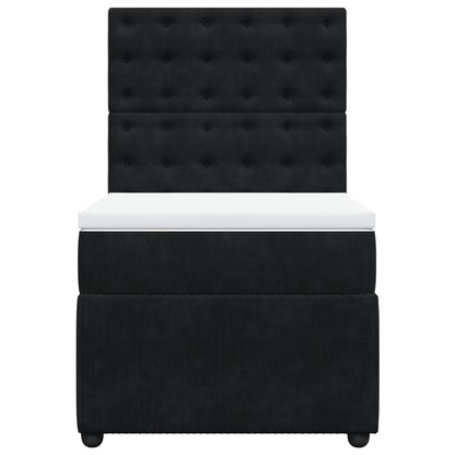 Boxspring met matras fluweel zwart 100x200 cm