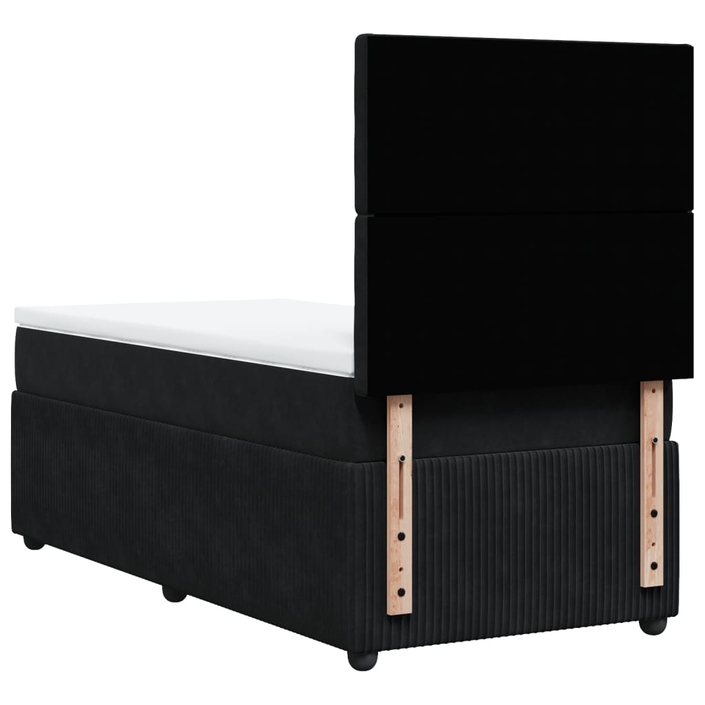 Boxspring met matras fluweel zwart 100x200 cm
