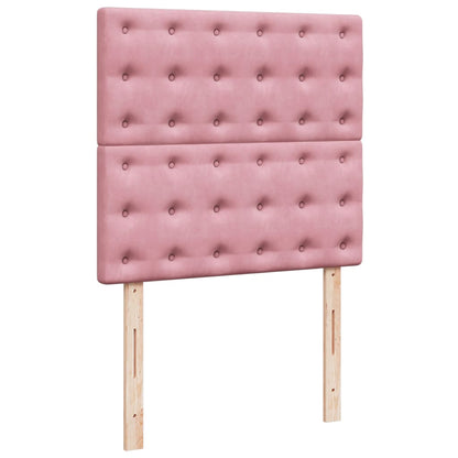 Boxspring met matras fluweel roze 100x200 cm