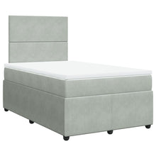 Boxspring met matras fluweel lichtgrijs 120x190 cm