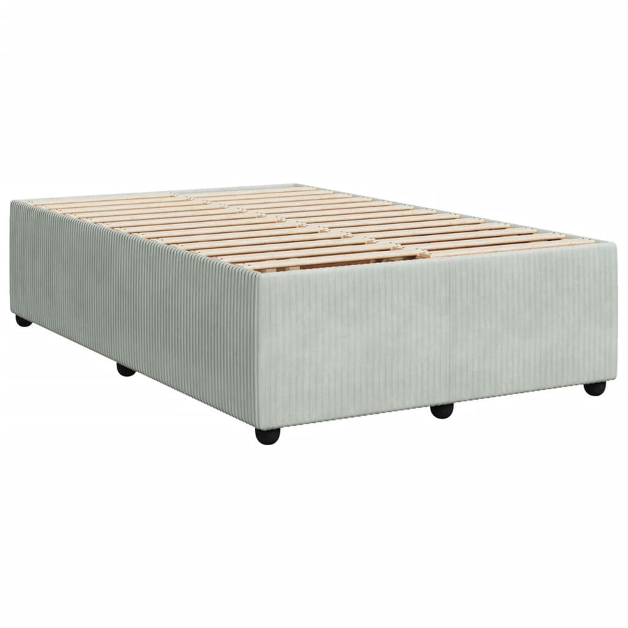 Boxspring met matras fluweel lichtgrijs 120x190 cm