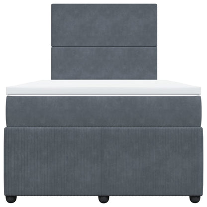 Boxspring met matras fluweel donkergrijs 120x190 cm