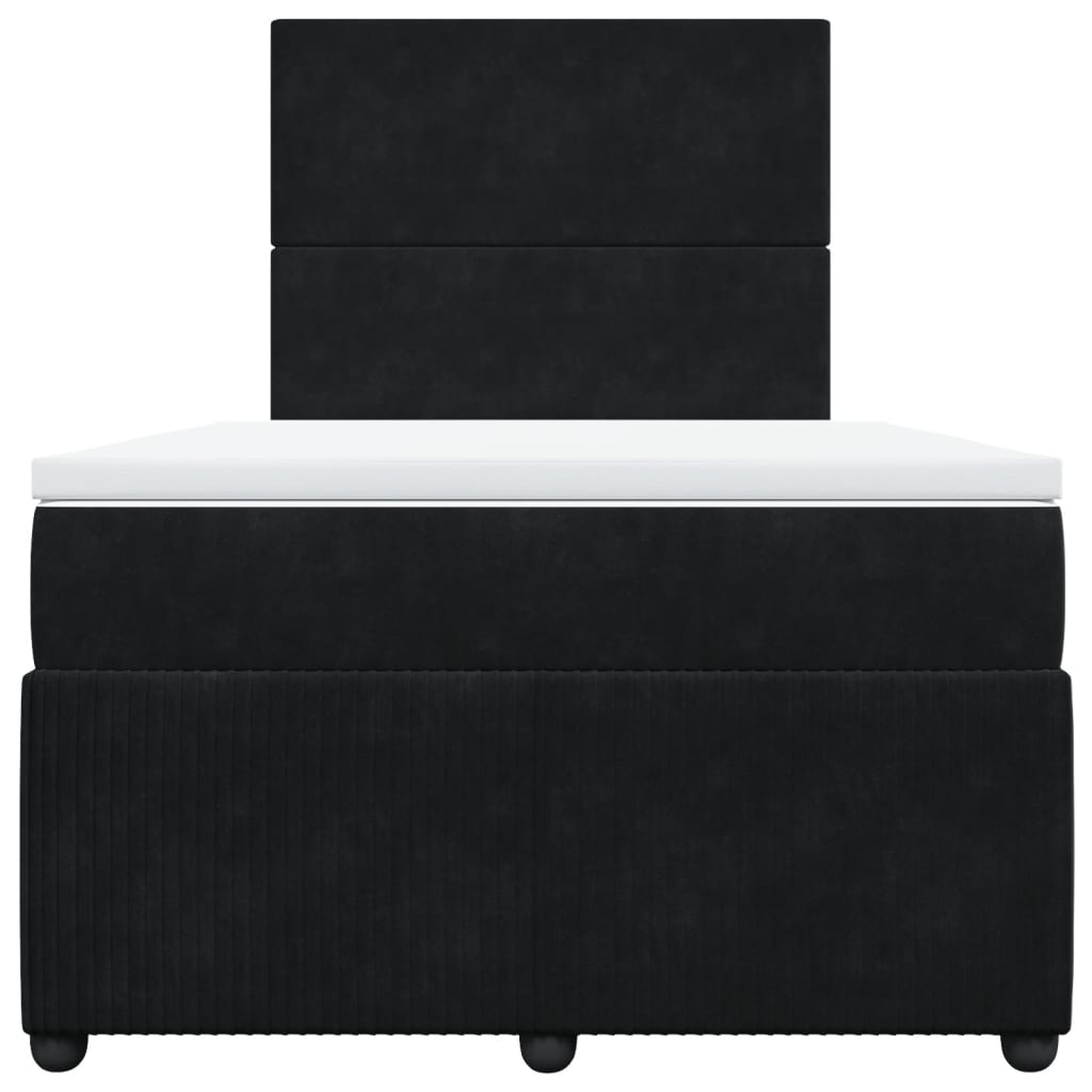 Boxspring met matras fluweel zwart 120x190 cm