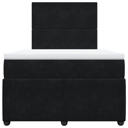 Boxspring met matras fluweel zwart 120x190 cm