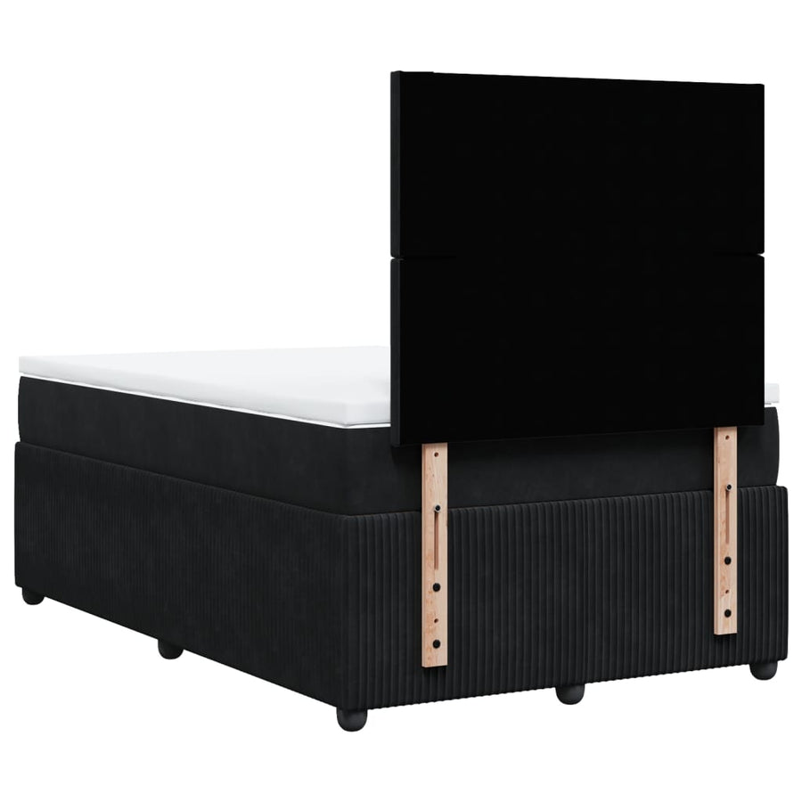 Boxspring met matras fluweel zwart 120x190 cm