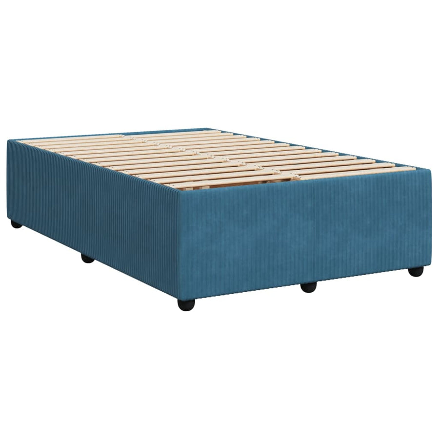 Boxspring met matras fluweel donkerblauw 120x190 cm