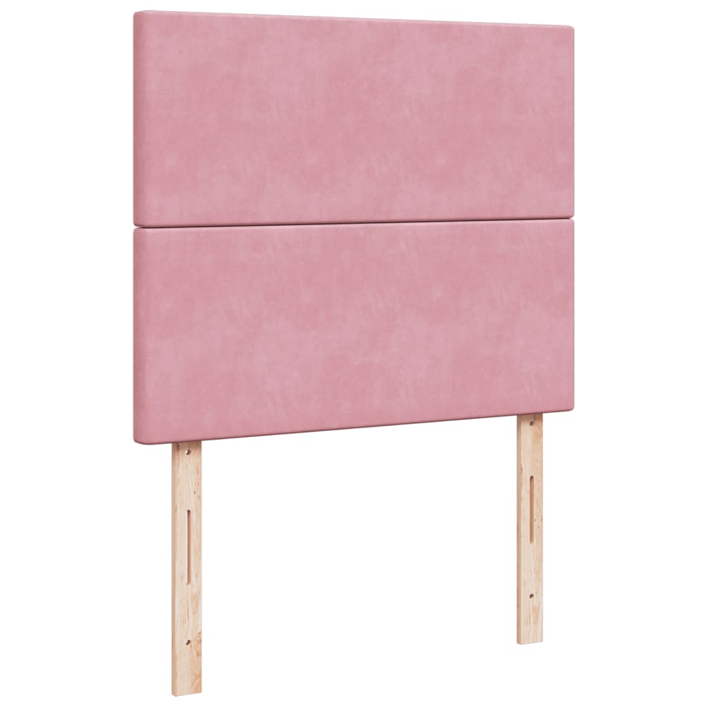 Boxspring met matras fluweel roze 120x190 cm