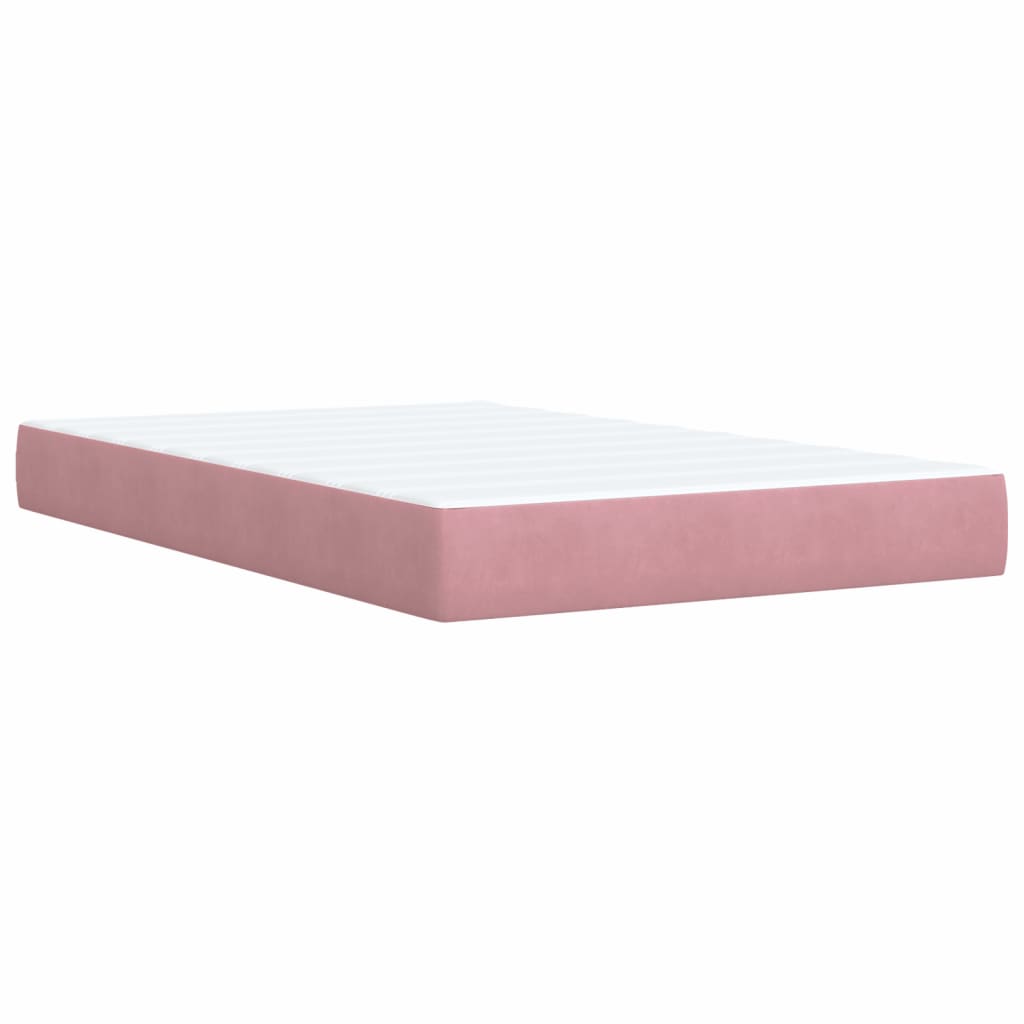 Boxspring met matras fluweel roze 120x190 cm