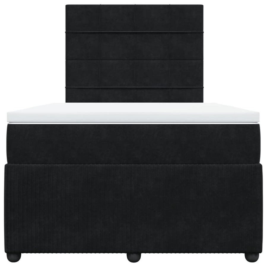 Boxspring met matras fluweel zwart 120x190 cm