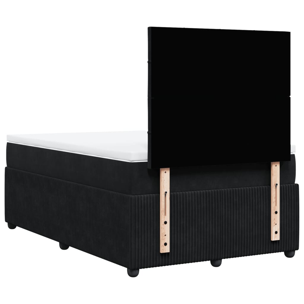 Boxspring met matras fluweel zwart 120x190 cm