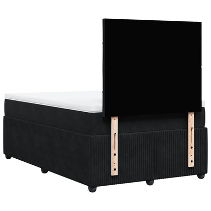 Boxspring met matras fluweel zwart 120x190 cm