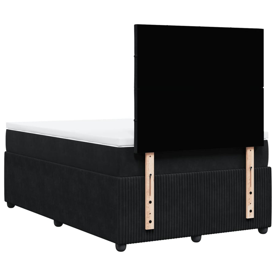 Boxspring met matras fluweel zwart 120x190 cm