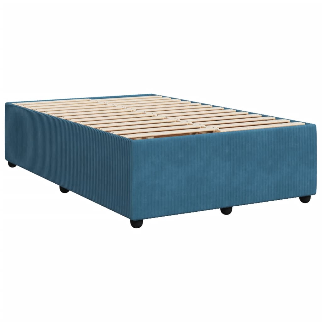 Boxspring met matras fluweel donkerblauw 120x190 cm