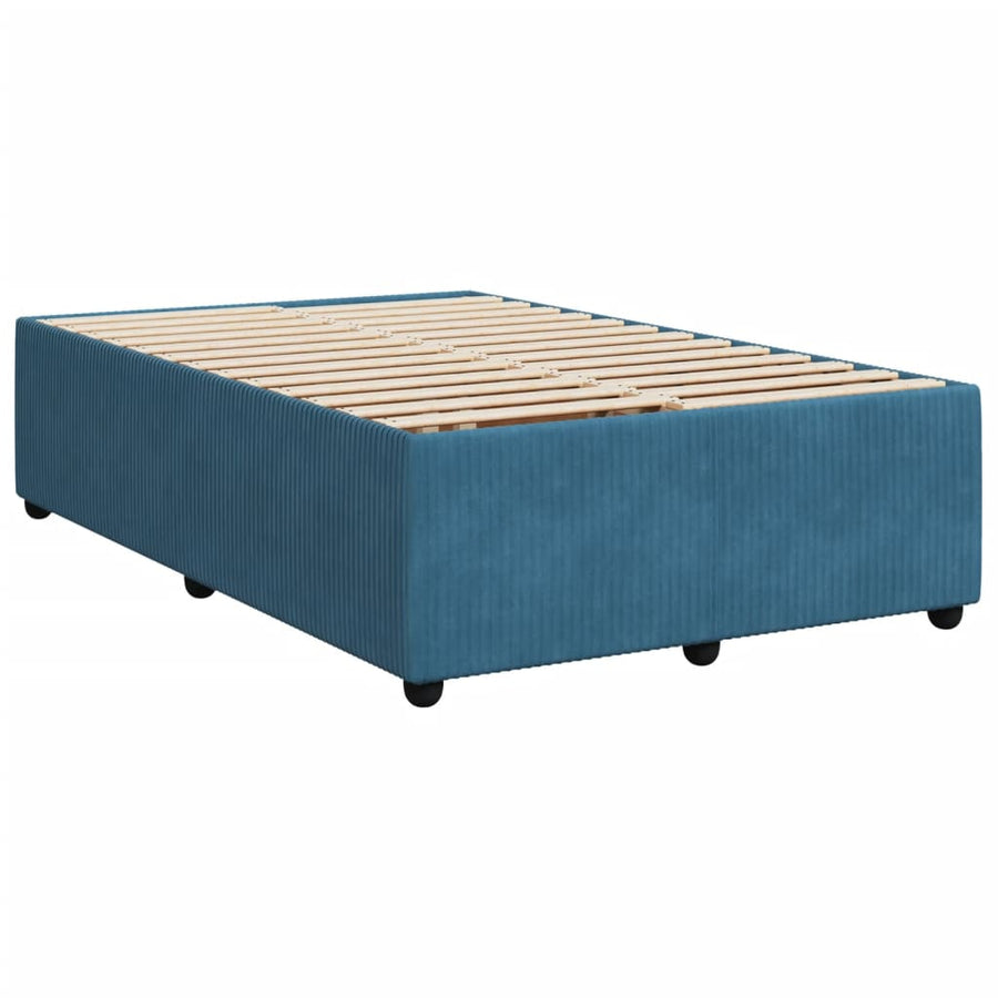 Boxspring met matras fluweel donkerblauw 120x190 cm