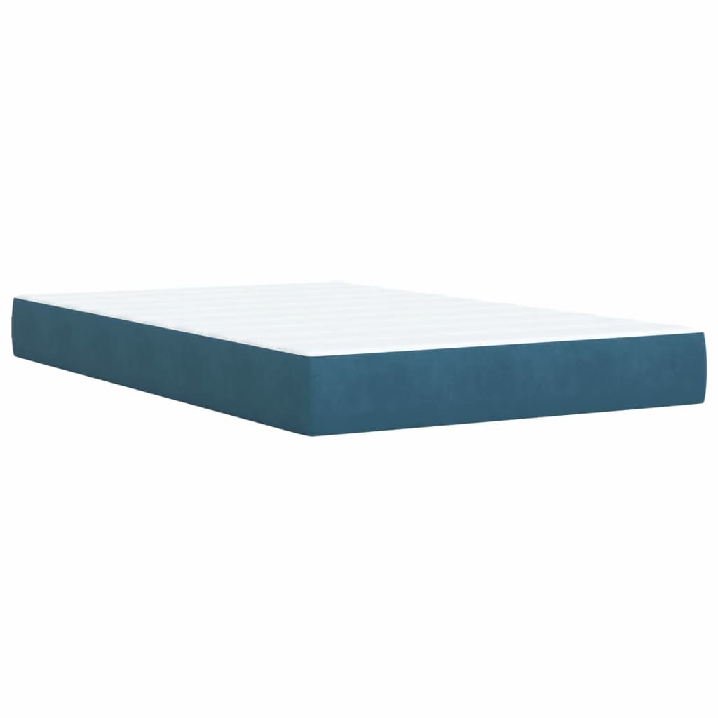 Boxspring met matras fluweel donkerblauw 120x190 cm