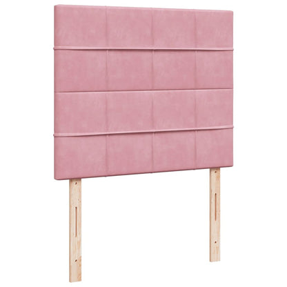Boxspring met matras fluweel roze 120x190 cm