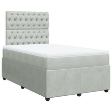 Boxspring met matras fluweel lichtgrijs 120x190 cm
