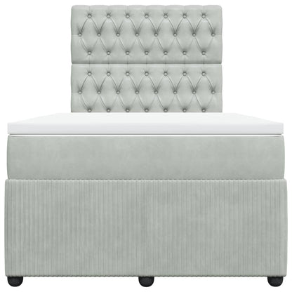 Boxspring met matras fluweel lichtgrijs 120x190 cm