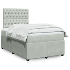Boxspring met matras 120x190 cm lichtgrijs fluweel