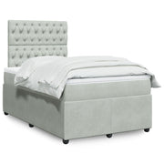 Box spring with mattress velvet light grey 120x190 cm