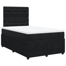 Boxspring met matras fluweel zwart 120x190 cm