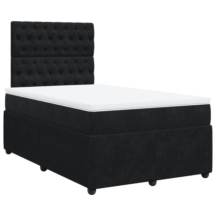 Boxspring met matras fluweel zwart 120x190 cm