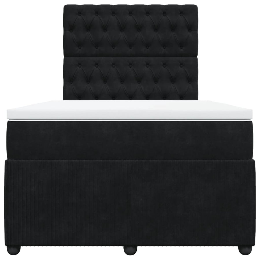 Boxspring met matras fluweel zwart 120x190 cm