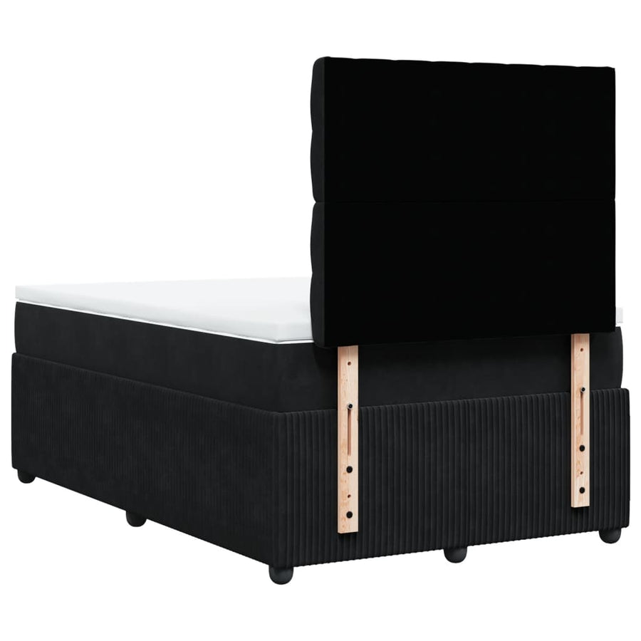 Boxspring met matras fluweel zwart 120x190 cm