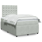 Boxspring 120x190 cm lichtgrijs fluweel