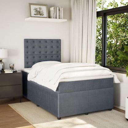 Boxspring met matras fluweel donkergrijs 120x190 cm