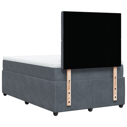 Boxspring met matras fluweel donkergrijs 120x190 cm