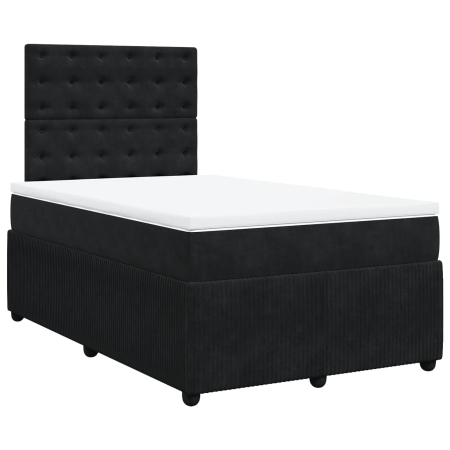 Boxspring met matras fluweel zwart 120x190 cm