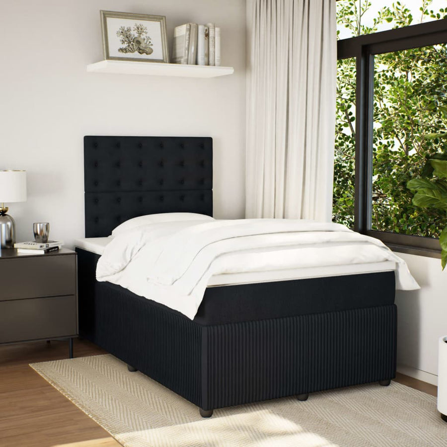Boxspring met matras fluweel zwart 120x190 cm