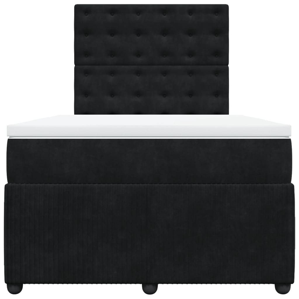 Boxspring met matras fluweel zwart 120x190 cm