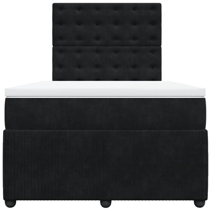 Boxspring met matras fluweel zwart 120x190 cm