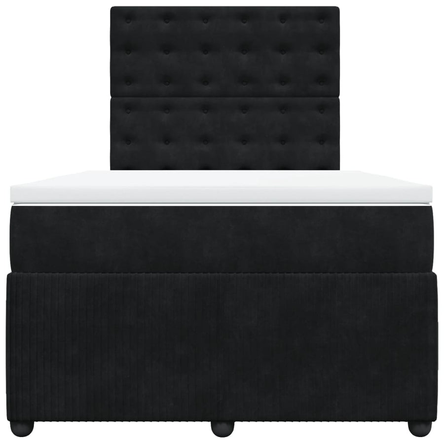 Boxspring met matras fluweel zwart 120x190 cm
