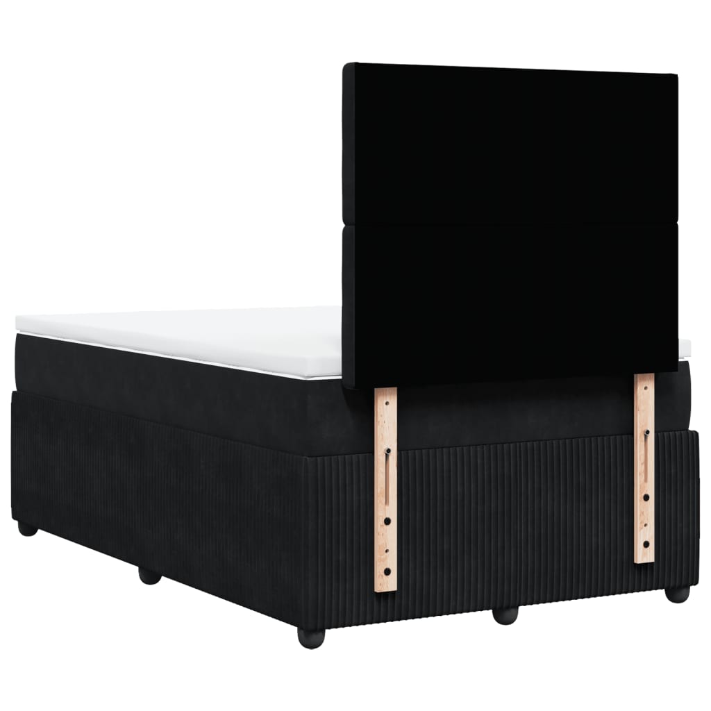 Boxspring met matras fluweel zwart 120x190 cm