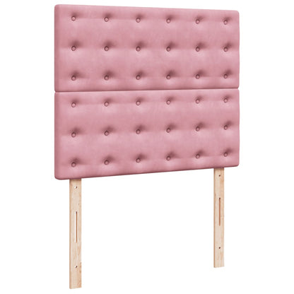 Boxspring met matras fluweel roze 120x190 cm