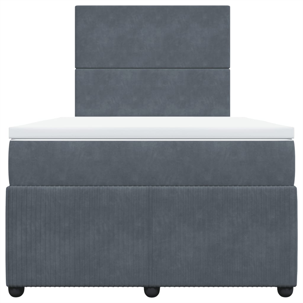 Boxspring met matras fluweel donkergrijs 120x200 cm