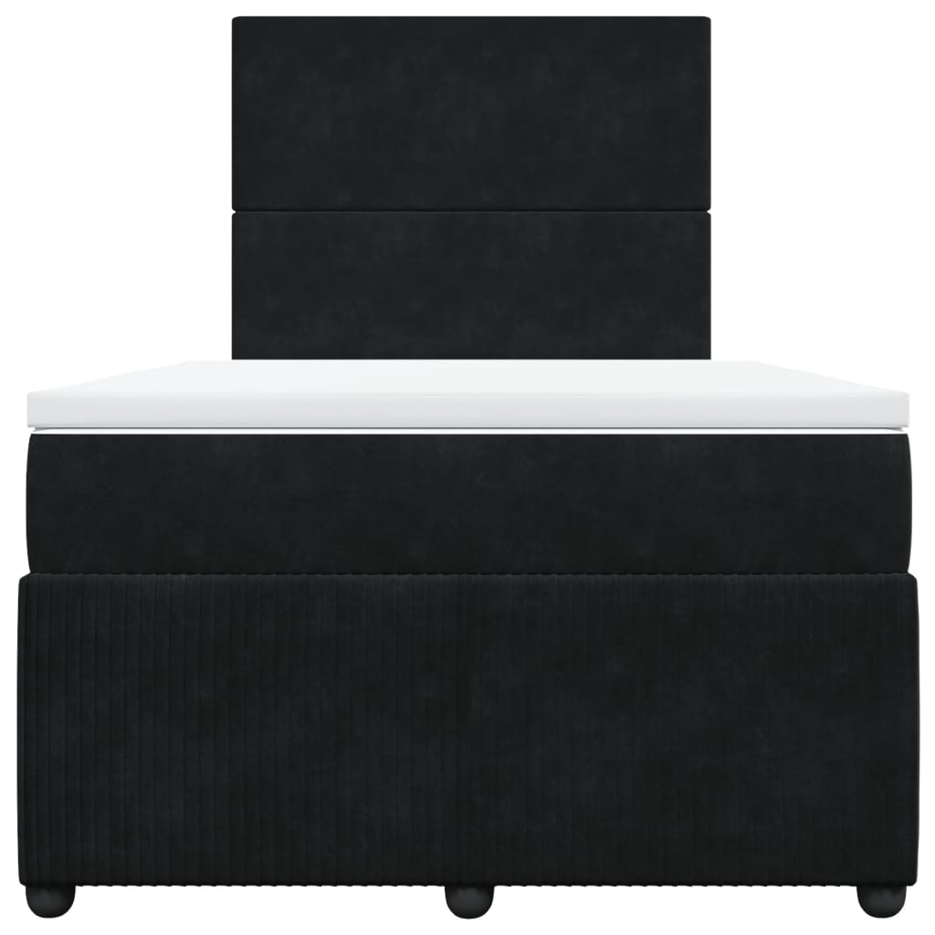 Boxspring met matras fluweel zwart 120x200 cm