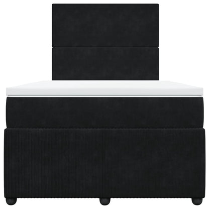 Boxspring met matras fluweel zwart 120x200 cm
