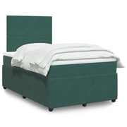 Box spring with velvet dark green mattress 120x200 cm
