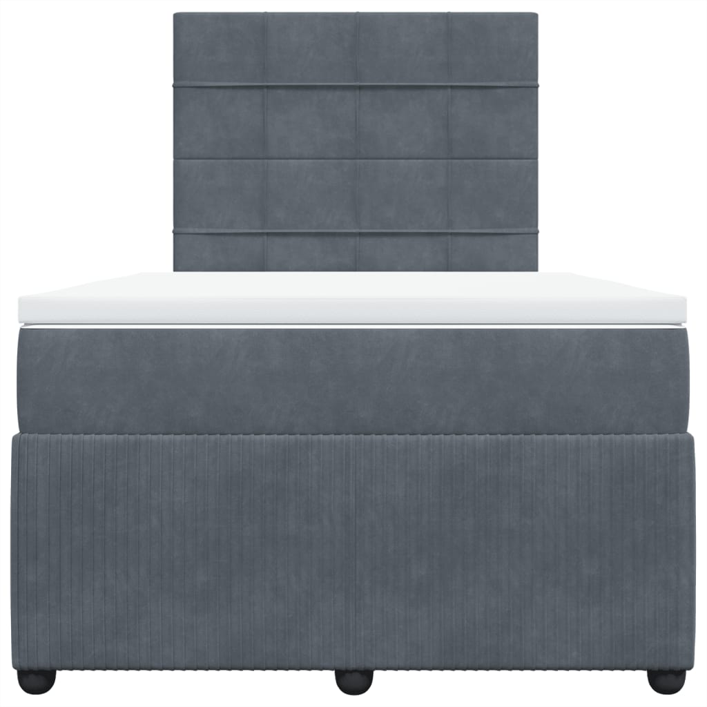 Boxspring met matras fluweel donkergrijs 120x200 cm