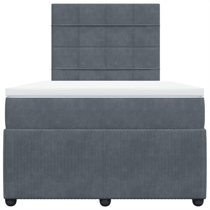 Boxspring met matras fluweel donkergrijs 120x200 cm