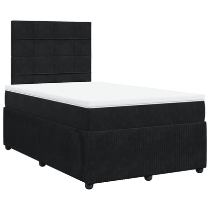 Boxspring met matras fluweel zwart 120x200 cm