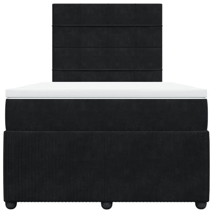 Boxspring met matras fluweel zwart 120x200 cm