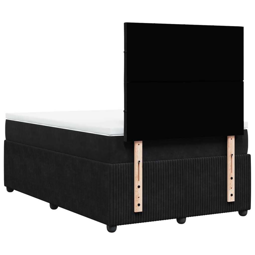 Boxspring met matras fluweel zwart 120x200 cm