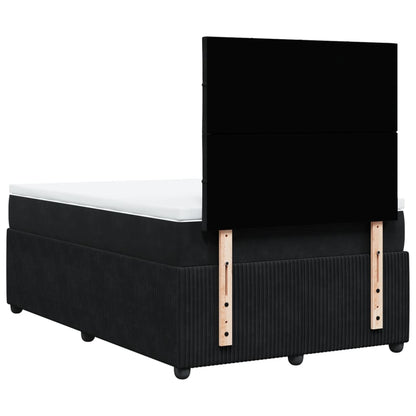 Boxspring met matras fluweel zwart 120x200 cm