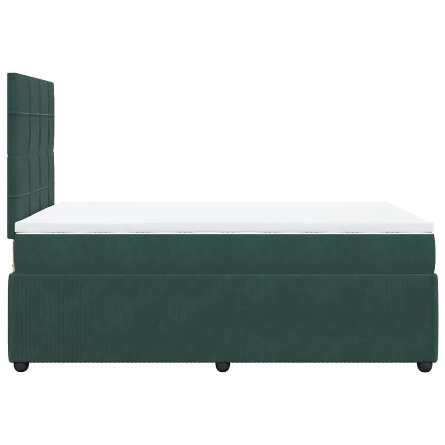 Boxspring met matras fluweel donkergroen 120x200 cm