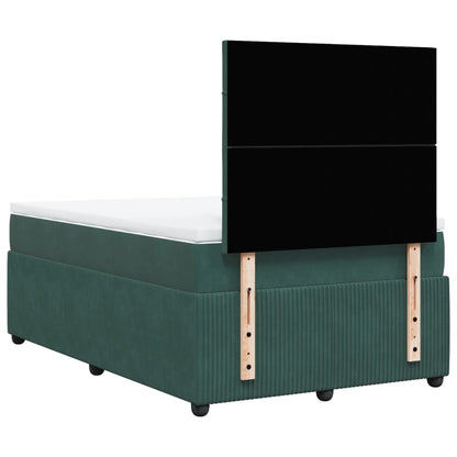 Boxspring met matras fluweel donkergroen 120x200 cm